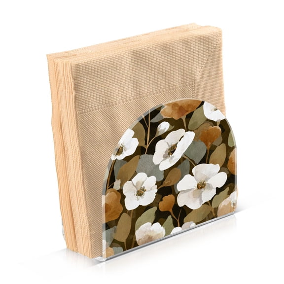 Napkin Holder for Table Kitchen Paper Tissue Organization Standing Paper Napkin Storage Camouflage White Flowers