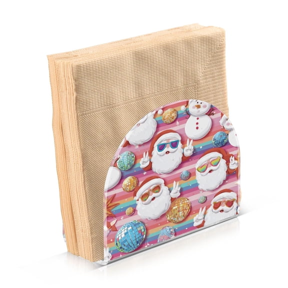 Napkin Holder for Table Kitchen Paper Tissue Organization Standing Paper Napkin Storage Cartoon-style Santa Claus