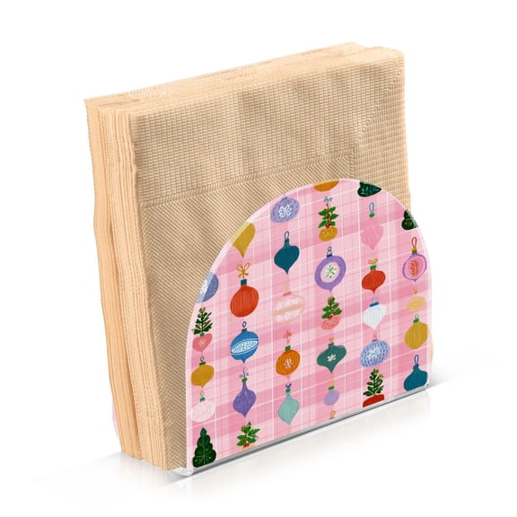 Napkin Holder for Table Kitchen Paper Tissue Organization Standing Paper Napkin Storage Christmas Ornaments Pattern