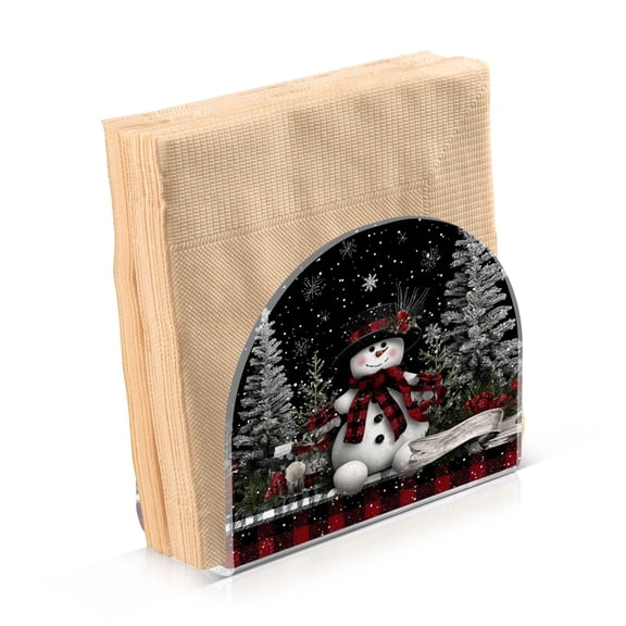 Napkin Holder for Table Kitchen Paper Tissue Organization Standing Paper Napkin Storage Christmas Snowman