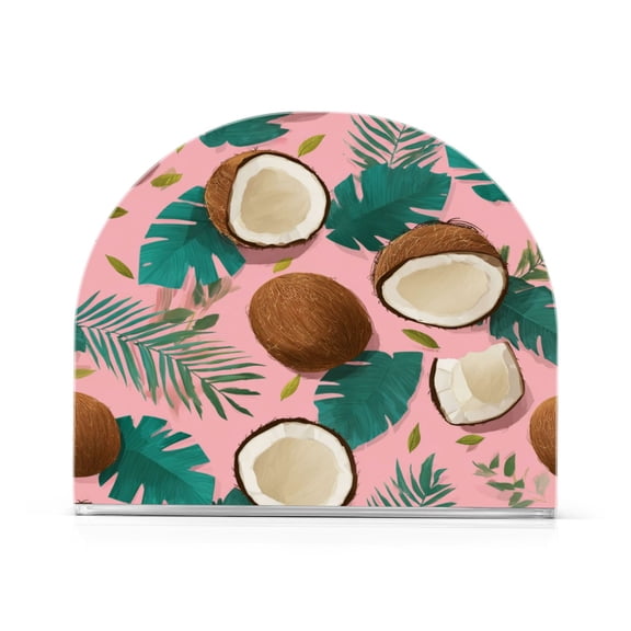 Napkin Holder for Table Kitchen Paper Tissue Organization Standing Paper Napkin Storage Coconuts and Palm Leaves Pattern