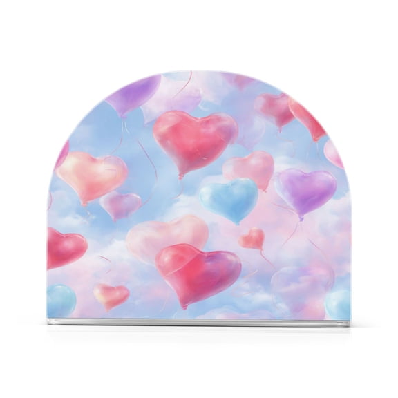 Napkin Holder for Table Kitchen Paper Tissue Organization Standing Paper Napkin Storage Colorful Heart-shaped Balloons
