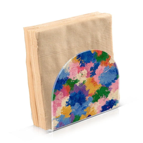Napkin Holder for Table Kitchen Paper Tissue Organization Standing Paper Napkin Storage Colorful Splashes and Brushstrokes