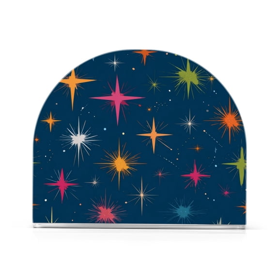 Napkin Holder for Table Kitchen Paper Tissue Organization Standing Paper Napkin Storage Colorful Stars Pattern