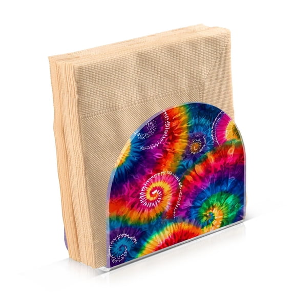 Napkin Holder for Table Kitchen Paper Tissue Organization Standing Paper Napkin Storage Colorful Tie-dye with Swirling