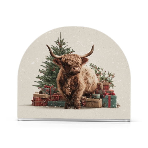 Napkin Holder for Table Kitchen Paper Tissue Organization Standing Paper Napkin Storage Cow and Christmas Gifts