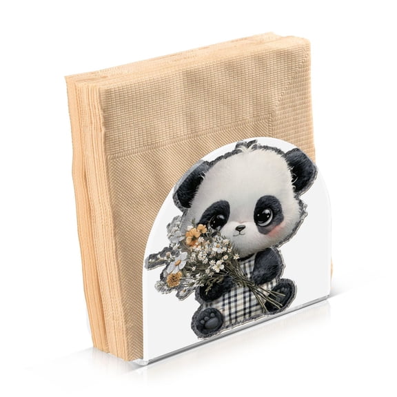 Napkin Holder for Table Kitchen Paper Tissue Organization Standing Paper Napkin Storage Cute Big-eyed Panda