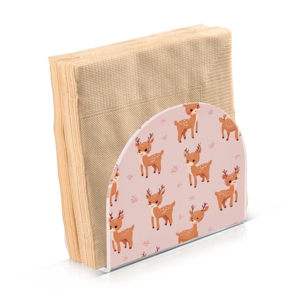 Napkin Holder for Table Kitchen Paper Tissue Organization Standing Paper Napkin Storage Cute Deer Pattern