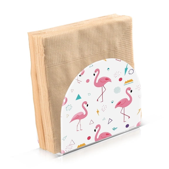 Napkin Holder for Table Kitchen Paper Tissue Organization Standing Paper Napkin Storage Cute Flamingo Pattern