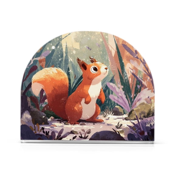 Napkin Holder for Table Kitchen Paper Tissue Organization Standing Paper Napkin Storage Cute Little Squirrel