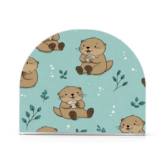 Napkin Holder for Table Kitchen Paper Tissue Organization Standing Paper Napkin Storage Cute Otter Pattern