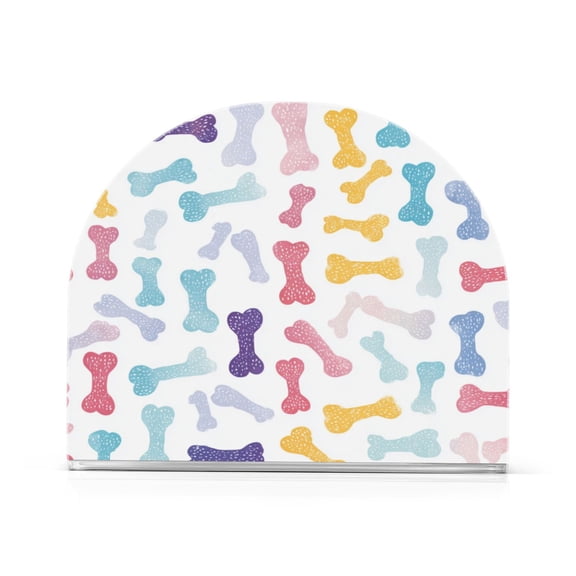 Napkin Holder for Table Kitchen Paper Tissue Organization Standing Paper Napkin Storage Cute Pastel Dog Bone Pattern