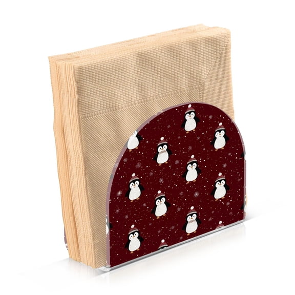 Napkin Holder for Table Kitchen Paper Tissue Organization Standing Paper Napkin Storage Cute Penguin Pattern