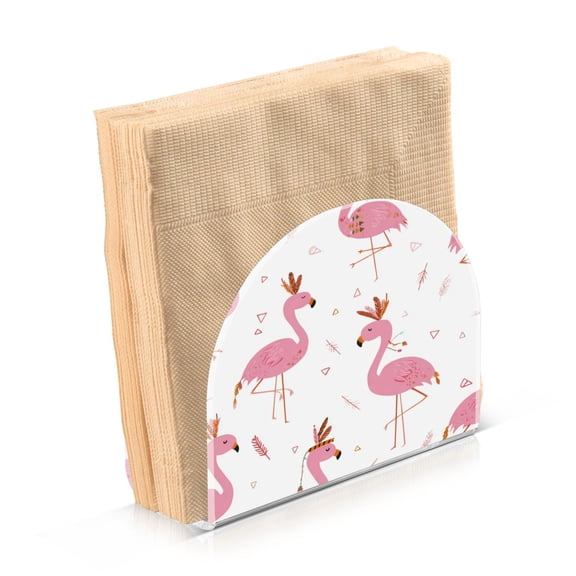 Napkin Holder for Table Kitchen Paper Tissue Organization Standing Paper Napkin Storage Cute Pink Flamingo Pattern