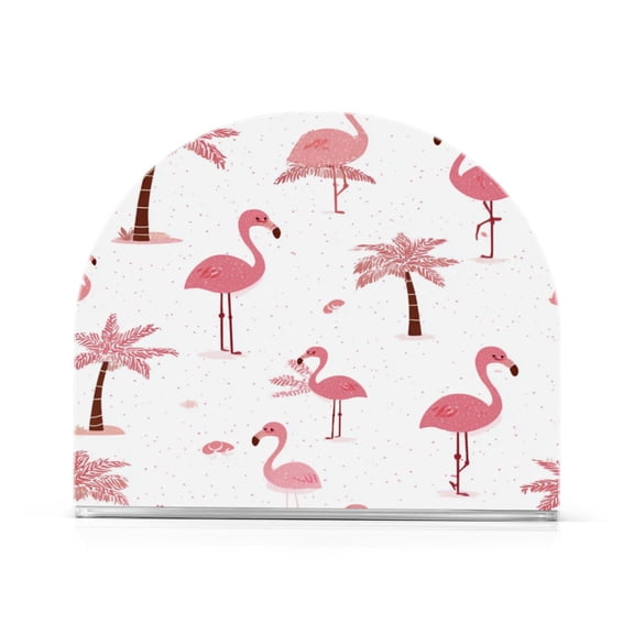 Napkin Holder for Table Kitchen Paper Tissue Organization Standing Paper Napkin Storage Cute Pink Flamingos and Palm Trees