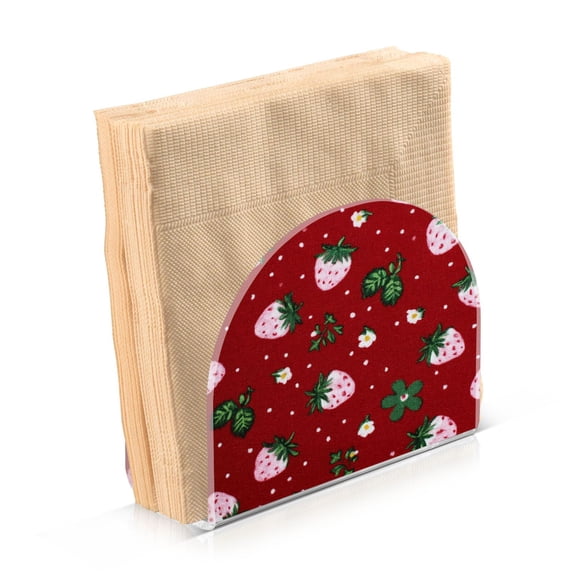 Napkin Holder for Table Kitchen Paper Tissue Organization Standing Paper Napkin Storage Cute Pink Strawberry Pattern