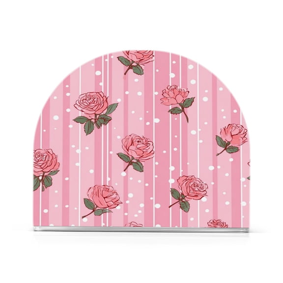 Napkin Holder for Table Kitchen Paper Tissue Organization Standing Paper Napkin Storage Cute Rose Pattern