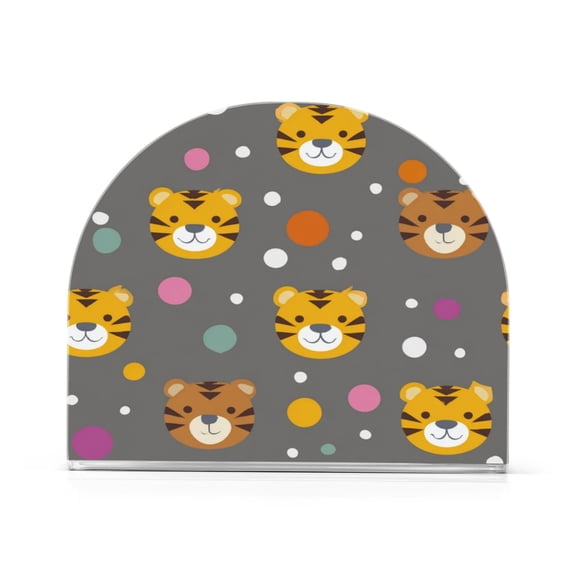 Napkin Holder for Table Kitchen Paper Tissue Organization Standing Paper Napkin Storage Cute Tiger Face Pattern
