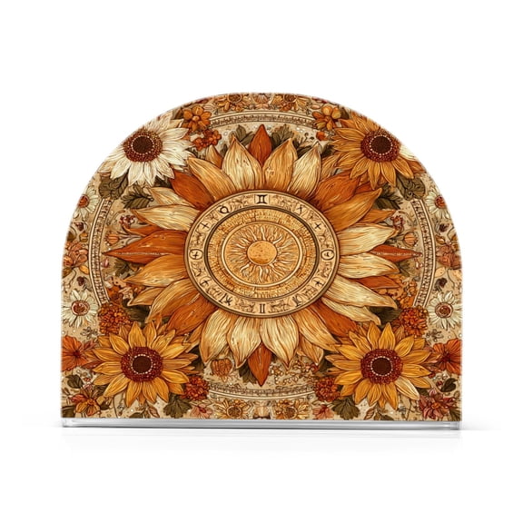 Napkin Holder for Table Kitchen Paper Tissue Organization Standing Paper Napkin Storage Decorative Sun Design