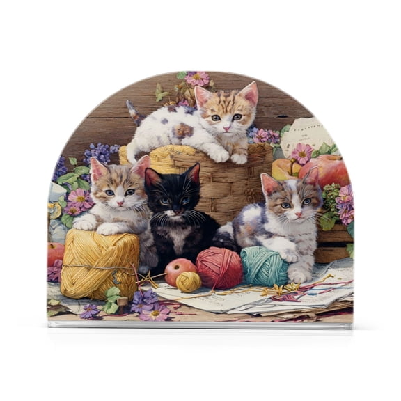 Napkin Holder for Table Kitchen Paper Tissue Organization Standing Paper Napkin Storage Different Colors and Patterns Cat