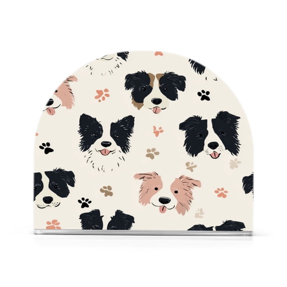 Napkin Holder for Table Kitchen Paper Tissue Organization Standing Paper Napkin Storage Dog Head and Paw Prints