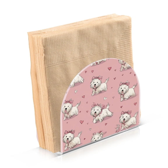 Napkin Holder for Table Kitchen Paper Tissue Organization Standing Paper Napkin Storage Dogs Wearing Bows