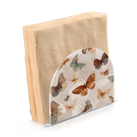 Napkin Holder for Table Kitchen Paper Tissue Organization Standing Paper Napkin Storage Earthy Tones Butterflies