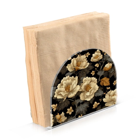 Napkin Holder for Table Kitchen Paper Tissue Organization Standing Paper Napkin Storage Elegant Beige Floral