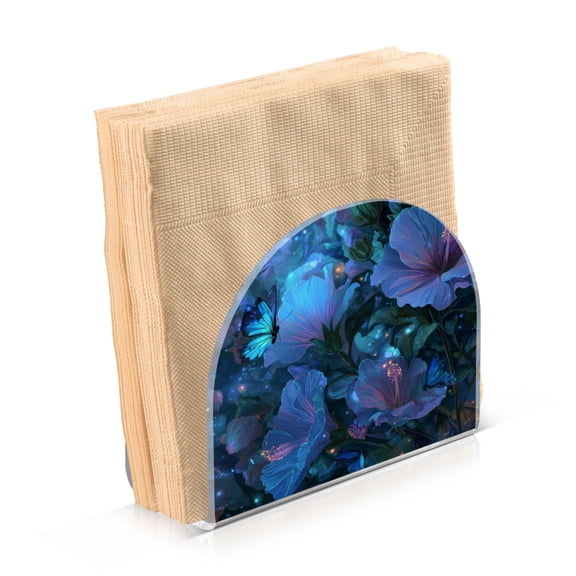 Napkin Holder for Table Kitchen Paper Tissue Organization Standing Paper Napkin Storage Fantasy Luminous Flowers