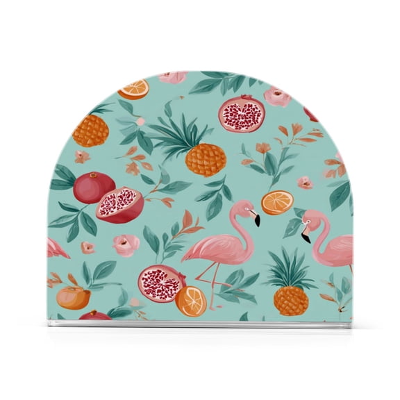 Napkin Holder for Table Kitchen Paper Tissue Organization Standing Paper Napkin Storage Flamingos and Pomegranates Pattern