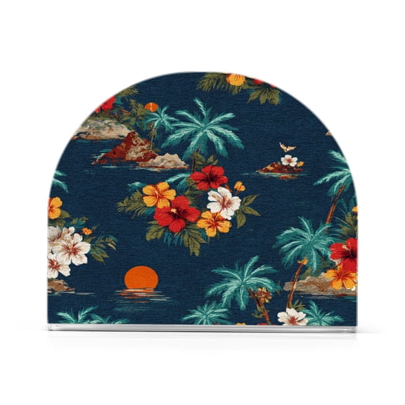 Napkin Holder for Table Kitchen Paper Tissue Organization Standing Paper Napkin Storage Flowers and Palm Trees Pattern
