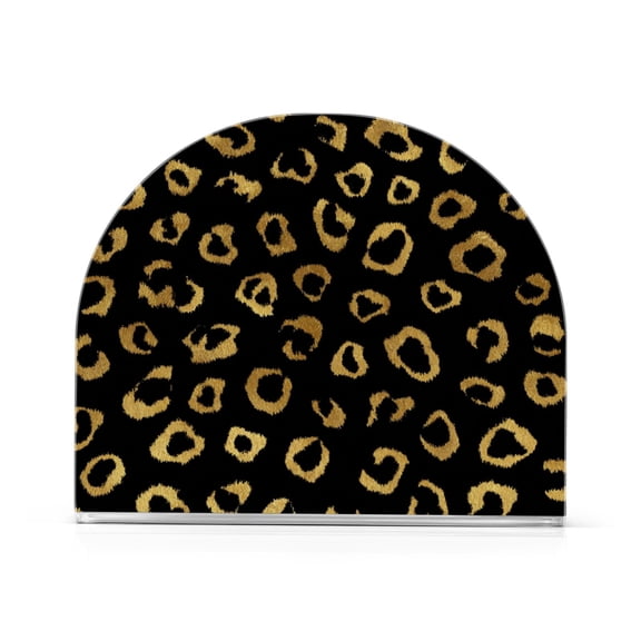 Napkin Holder for Table Kitchen Paper Tissue Organization Standing Paper Napkin Storage Gold Leopard Pattern