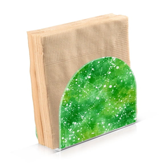 Napkin Holder for Table Kitchen Paper Tissue Organization Standing Paper Napkin Storage Green Ink Splatter Pattern