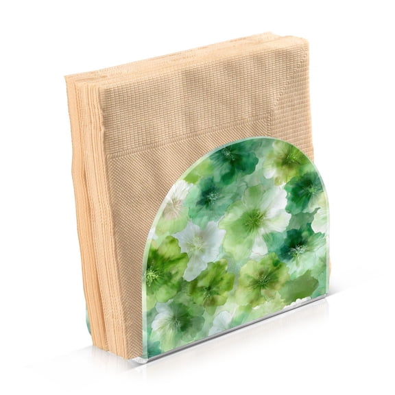 Napkin Holder for Table Kitchen Paper Tissue Organization Standing Paper Napkin Storage Green Tie-dye Flowers