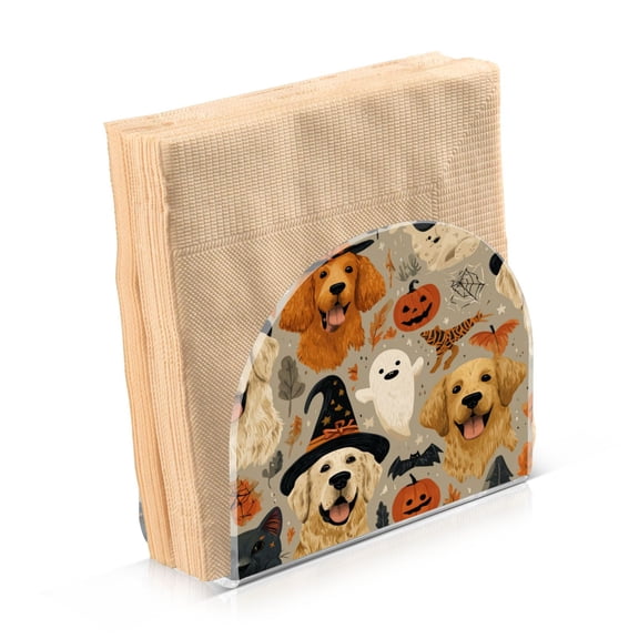 Napkin Holder for Table Kitchen Paper Tissue Organization Standing Paper Napkin Storage Halloween Dog Pattern