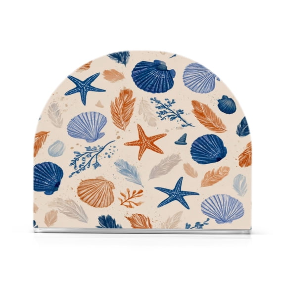 Napkin Holder for Table Kitchen Paper Tissue Organization Standing Paper Napkin Storage Hand-drawn Shell Pattern