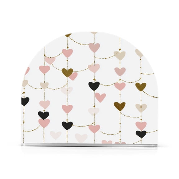 Napkin Holder for Table Kitchen Paper Tissue Organization Standing Paper Napkin Storage Hearts and String Garland