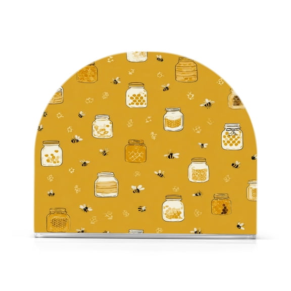 Napkin Holder for Table Kitchen Paper Tissue Organization Standing Paper Napkin Storage Honey Jars and Bees Pattern