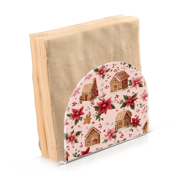Napkin Holder for Table Kitchen Paper Tissue Organization Standing Paper Napkin Storage Houses and Flowers