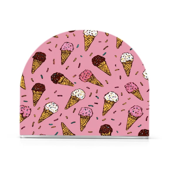 Napkin Holder for Table Kitchen Paper Tissue Organization Standing Paper Napkin Storage Ice Cream Cones Pattern
