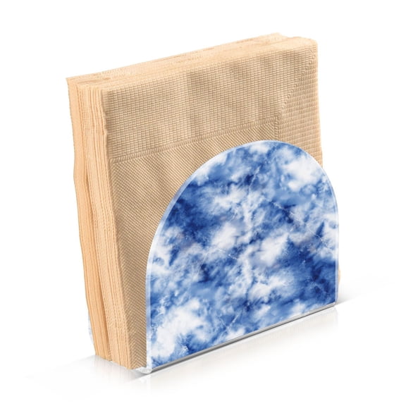 Napkin Holder for Table Kitchen Paper Tissue Organization Standing Paper Napkin Storage Indigo Blue Tie-dye Pattern