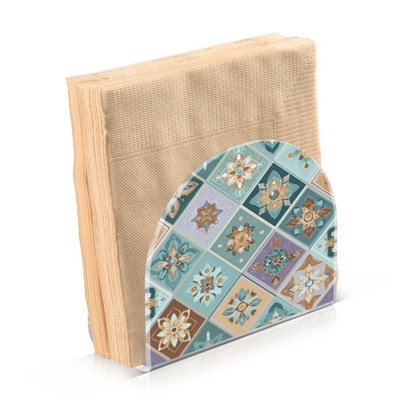 Napkin Holder for Table Kitchen Paper Tissue Organization Standing Paper Napkin Storage Intricate Blue Shape