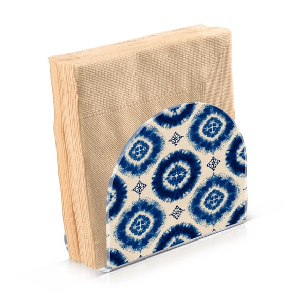 Napkin Holder for Table Kitchen Paper Tissue Organization Standing Paper Napkin Storage Intricate Blue and White Tie-dye
