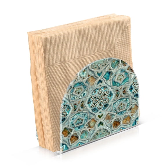 Napkin Holder for Table Kitchen Paper Tissue Organization Standing Paper Napkin Storage Intricate Pastel Blue Pattern