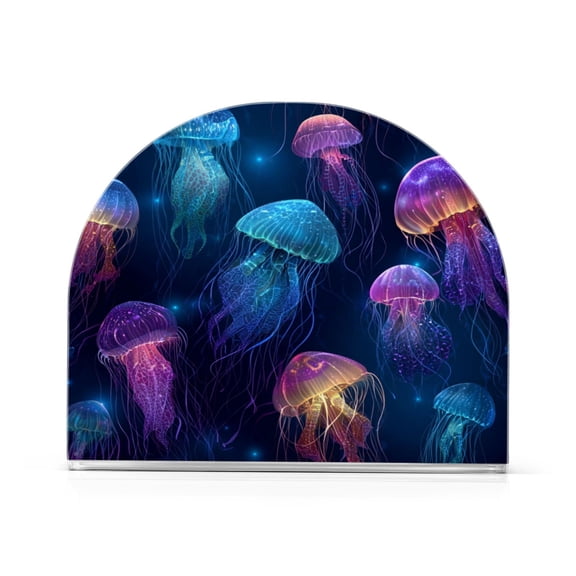 Napkin Holder for Table Kitchen Paper Tissue Organization Standing Paper Napkin Storage Jellyfish Swim in The Deep Sea