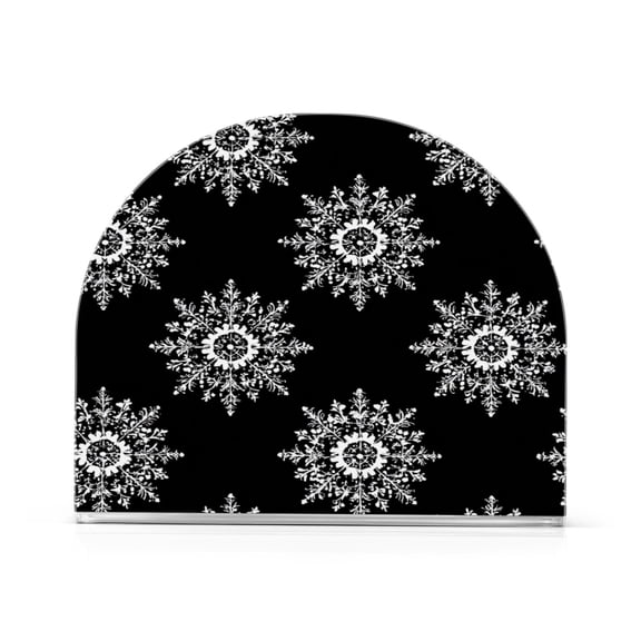 Napkin Holder for Table Kitchen Paper Tissue Organization Standing Paper Napkin Storage Lace Pattern with Snowflakes