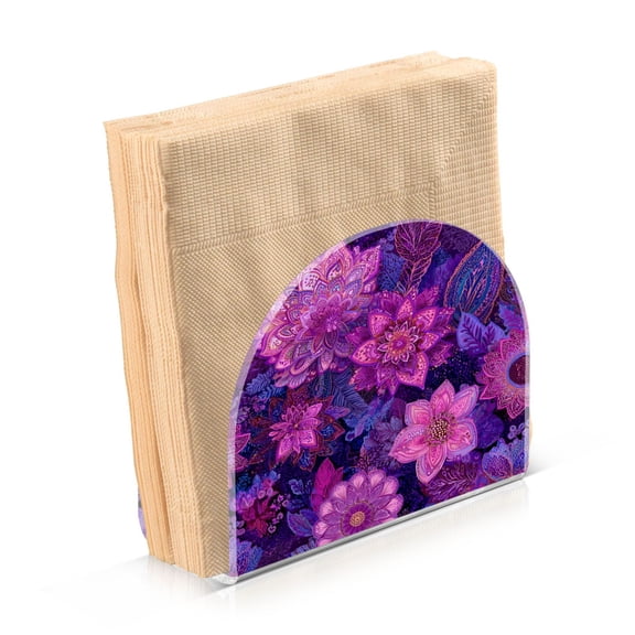 Napkin Holder for Table Kitchen Paper Tissue Organization Standing Paper Napkin Storage Lavender Bohemian Pattern