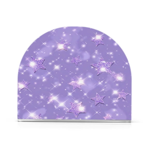 Napkin Holder for Table Kitchen Paper Tissue Organization Standing Paper Napkin Storage Lavender Glitter Stars Pattern