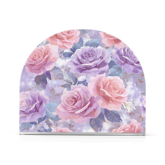 Napkin Holder for Table Kitchen Paper Tissue Organization Standing Paper Napkin Storage Lavender Watercolor Roses