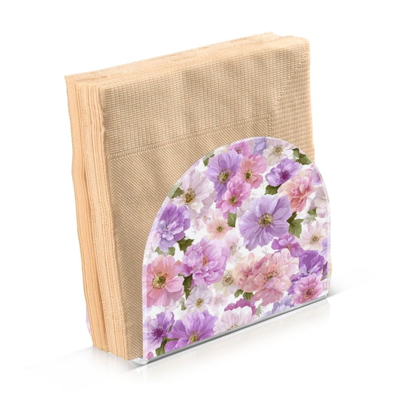 Napkin Holder for Table Kitchen Paper Tissue Organization Standing Paper Napkin Storage Lavender and Pink Flowers